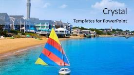  Presentation with cape cod - Presentation theme with boating diversity - cape cod provincetown beach massachusetts background and a light blue colored foreground