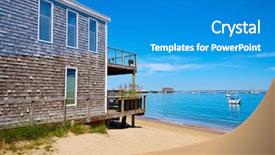  Presentation with cape cod - Presentation design enhanced with boating diversity - cape cod provincetown in massachusetts background and a teal colored foreground