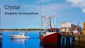  Presentation with cape cod - Cool new slide set with boating diversity - cape cod provincetown port backdrop and a light blue colored foreground