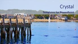 Presentation with cape cod - Slide deck consisting of boating diversity - cape cod provincetown port background and a sky blue colored foreground