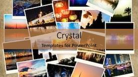  Presentation with sustainable cities tourism - PPT layouts having boating diversity - collection of evening views background and a coral colored foreground