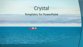  Presentation with seas - Colorful theme enhanced with boating diversity - red fishing boat backdrop and a sky blue colored foreground