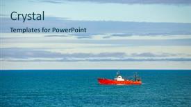  Presentation with seas - Slides enhanced with boating diversity - red fishing boat background and a  colored foreground