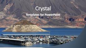  Presentation with boating - Slide deck having boating in scenic lake mead background and a  colored foreground