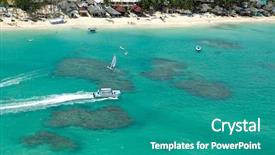  Presentation with dominican republic - Presentation design consisting of boats and beach from above dominican republic background and a teal colored foreground