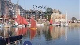  Presentation with boats - Presentation theme having boats and waterside honfleur harbour normandy northern france background and a light blue colored foreground
