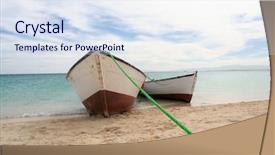  Presentation with anchor - Audience pleasing presentation theme consisting of boats at anchor in red backdrop and a sky blue colored foreground