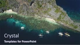  Presentation with vessels - Theme consisting of boats-at-cliff-ocean-shore background and a wine colored foreground