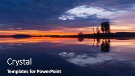  Presentation with boats - PPT theme enhanced with boats-at-lake-strusta background and a navy blue colored foreground