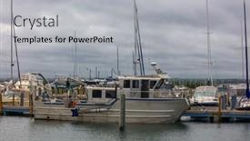  Presentation with marina - Slide deck consisting of boats-at-mackinaw-city-marina background and a  colored foreground