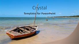  Presentation with boats - Beautiful slide deck featuring boats-at-magaruque-island-formerly backdrop and a light blue colored foreground