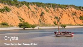  Presentation with boats - Beautiful slide set featuring boats-at-magaruque-island-formerly backdrop and a gray colored foreground
