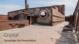  Presentation with central asia - Beautiful slide deck featuring boats-detail-on-a-ship backdrop and a soft green colored foreground