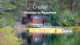  Presentation with boats - Audience pleasing PPT theme consisting of boats-docked-at-lake-mamie backdrop and a gray colored foreground