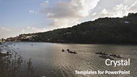  Presentation with rowing - PPT layouts having boats in a lake nainital background and a  colored foreground