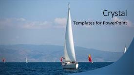  Presentation with luxury yacht - PPT theme having free cruise ship - sailing luxury yacht boats background and a light blue colored foreground