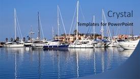  Presentation with marina - Amazing slide deck having boats-in-blue-marina-mediterranean backdrop and a  colored foreground