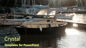  Presentation with boats - Presentation theme featuring boats-in-chiaiolella-bay-procida background and a wine colored foreground