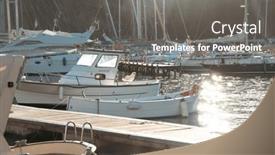  Presentation with boats - Slide set having boats-in-chiaiolella-bay-procida background and a gray colored foreground