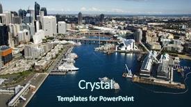  Presentation with sydney harbour bridge - Colorful PPT theme enhanced with boats in darling harbour backdrop and a navy blue colored foreground