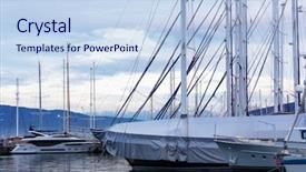  Presentation with marina - Slides having boats in fethiye ece background and a light blue colored foreground