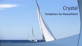  Presentation with sailing ship - Audience pleasing presentation design consisting of boats in sailing regatta luxury backdrop and a light blue colored foreground