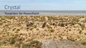  Presentation with central asia - Amazing PPT layouts having boats-on-a-ship-graveyard backdrop and a sky blue colored foreground