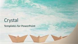  Presentation with challenge - Cool new presentation theme with boats on maritime turquoise ocean backdrop and a sky blue colored foreground