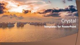 Presentation with dawn - Audience pleasing PPT layouts consisting of boats-on-mumbai-water backdrop and a coral colored foreground