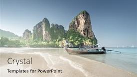  Presentation with krabi - Beautiful slide deck featuring boats-on-railay-beach backdrop and a lemonade colored foreground