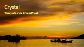  Presentation with sea fishing - Cool new slides with boats on sea at sun backdrop and a  colored foreground