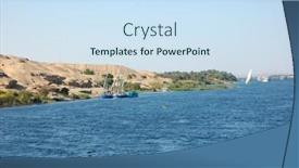  Presentation with nile egypt - PPT layouts consisting of boats-on-the-nile-river background and a sky blue colored foreground