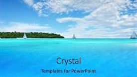  Presentation with sailing - Amazing slides having boats-sailing-near-tropical-island backdrop and a cyan colored foreground
