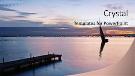  Presentation with sailboat - PPT theme featuring boats sails - sailboat at sea background and a light blue colored foreground