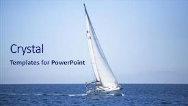  Presentation with sailing - Beautiful PPT theme featuring boats sails - sailing yachting luxury yachts backdrop and a sky blue colored foreground