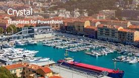  Presentation with boats - Presentation design with boats yachts and ships in port of nice france view from above background and a coral colored foreground