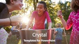  Presentation with fun - Amazing slide set having bobbing at a backyard party backdrop and a violet colored foreground