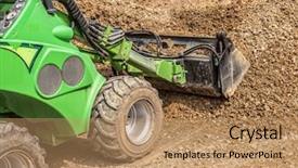  Presentation with loading - Cool new slide deck with bobcat - green skid loader loading gravel backdrop and a coral colored foreground