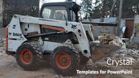  Presentation with old house - Cool new slides with bobcat-skid-steer-loader-transports backdrop and a  colored foreground