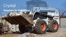  Presentation with old house - Cool new slides with bobcat-skid-steer-loader-transports backdrop and a  colored foreground