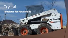  Presentation with old house - Cool new PPT theme with bobcat-skid-steer-loader-transports backdrop and a  colored foreground