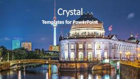  Presentation with museum - Slide set with bode - berlin germany view of museum background and a ocean colored foreground