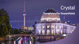  Presentation with museum - Theme having bode - museum island and tv tower background and a violet colored foreground