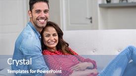  Presentation with romantic - Presentation theme with bode - portrait of romantic couple hugging background and a teal colored foreground