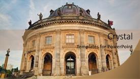  Presentation with museum - Slide set with bode museum on the museum background and a coral colored foreground