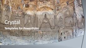  Presentation with buddha - Cool new PPT layouts with bodhisattvas carved in the monolith backdrop and a  colored foreground