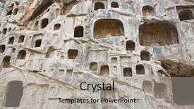  Presentation with buddha - PPT theme with bodhisattvas carved in the monolith background and a  colored foreground