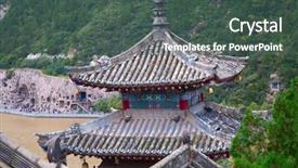  Presentation with buddha - Audience pleasing PPT theme consisting of bodhisattvas carved in the monolith backdrop and a  colored foreground