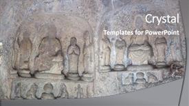  Presentation with buddha - PPT theme enhanced with bodhisattvas carved in the monolith background and a  colored foreground