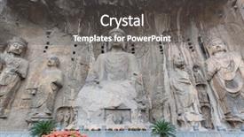  Presentation with tian tan buddha big buddha - Colorful theme enhanced with bodhisattvas carved in the monolith backdrop and a  colored foreground